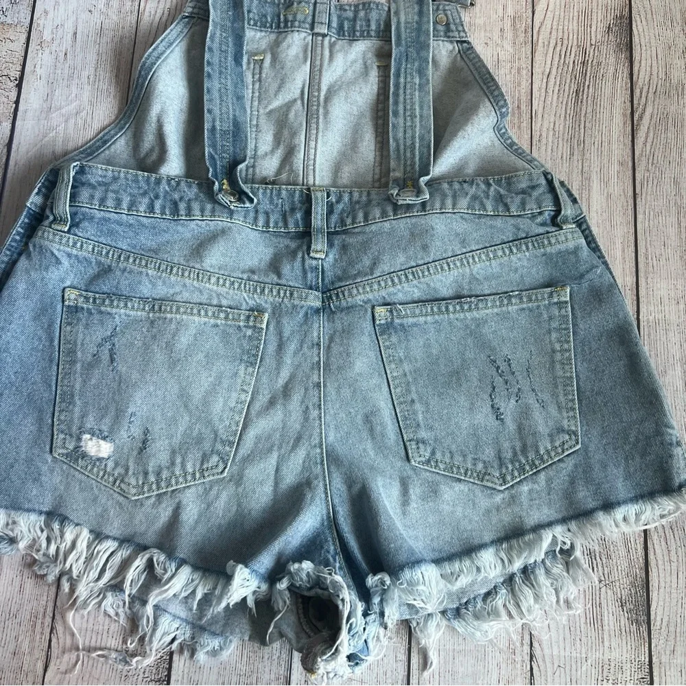 We The Free Blue Denim Shortalls 30 - Picture 6 of 6